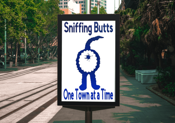 Sniffing butts poster